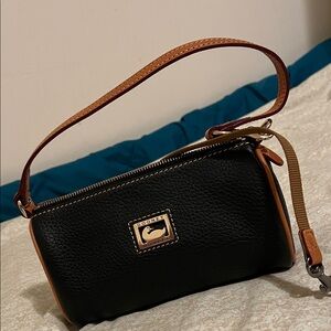 Dooney & Bourke Black and Tan Wristlet